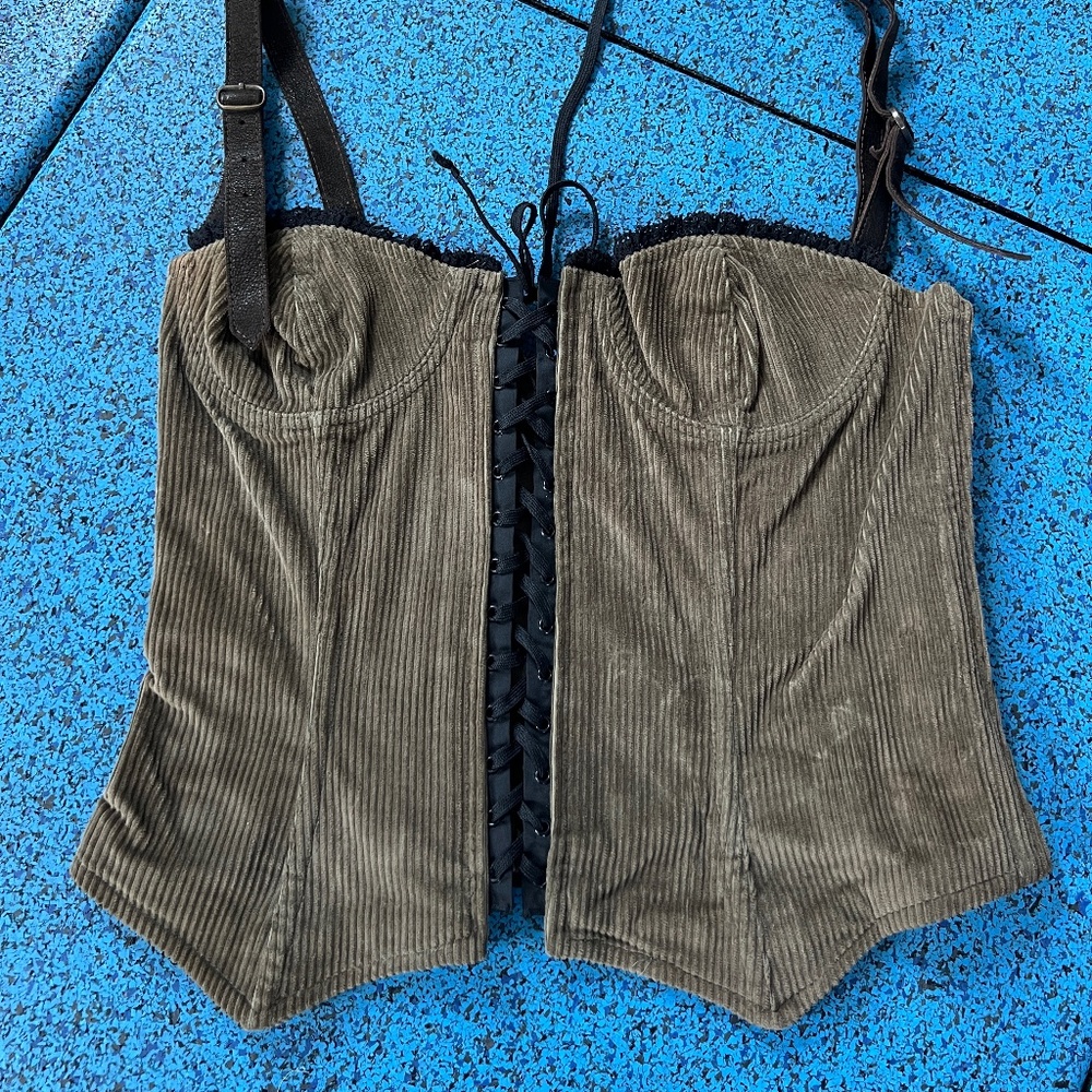 vintage dolce and gabbana corduroy corset size 42
